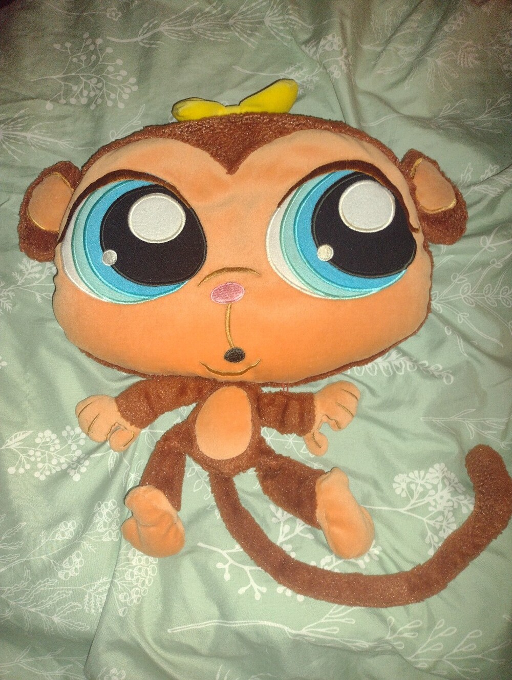 2008 Hasbro Littlest Pet Shop Big Eyes Big Head Monkey 13" Plush Stuffed Animal